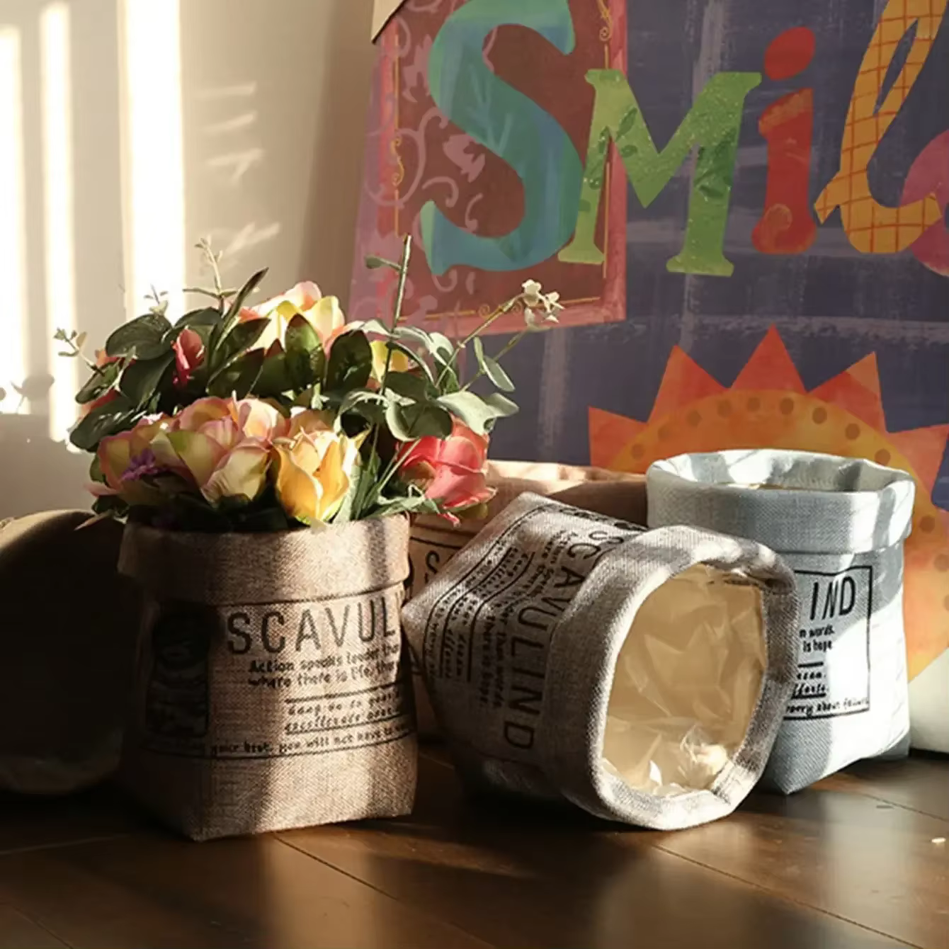 1pc-Pot de fleur nordique Ins papier Kraft tissu créatif Pot
