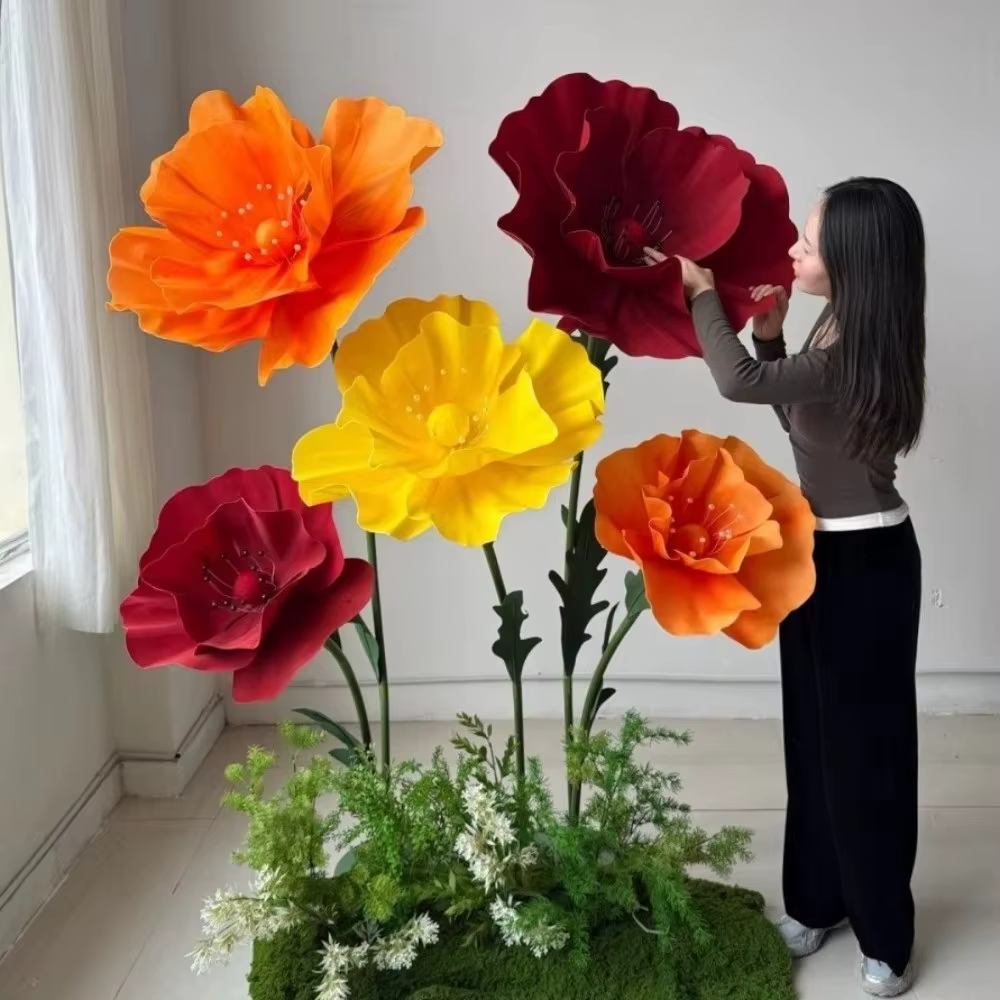 Décoration d'arrière-plan de fleurs en forme de 170cm