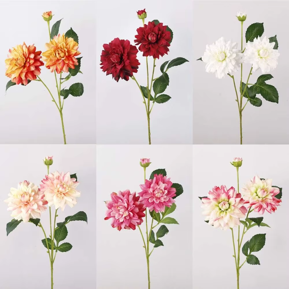 Arrangement floral, fleur de dahlia artificielle au toucher réaliste