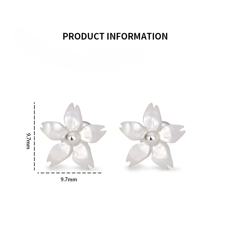 Boucles d'oreilles à tige en argent regardé 925 pour femme, fleur de coquillage, plante, mode coréenne exquise, boucle d'oreille à vis, piercing, cadeau de bijoux