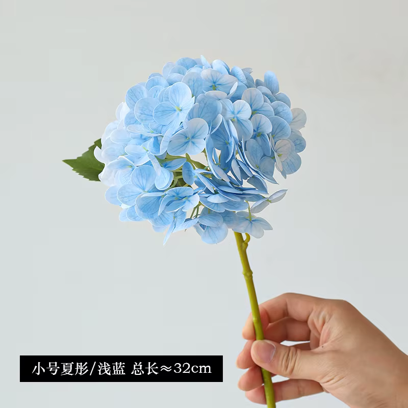 Fleurs d'hortensia artificielles hydratantes film en latex vrai toucher