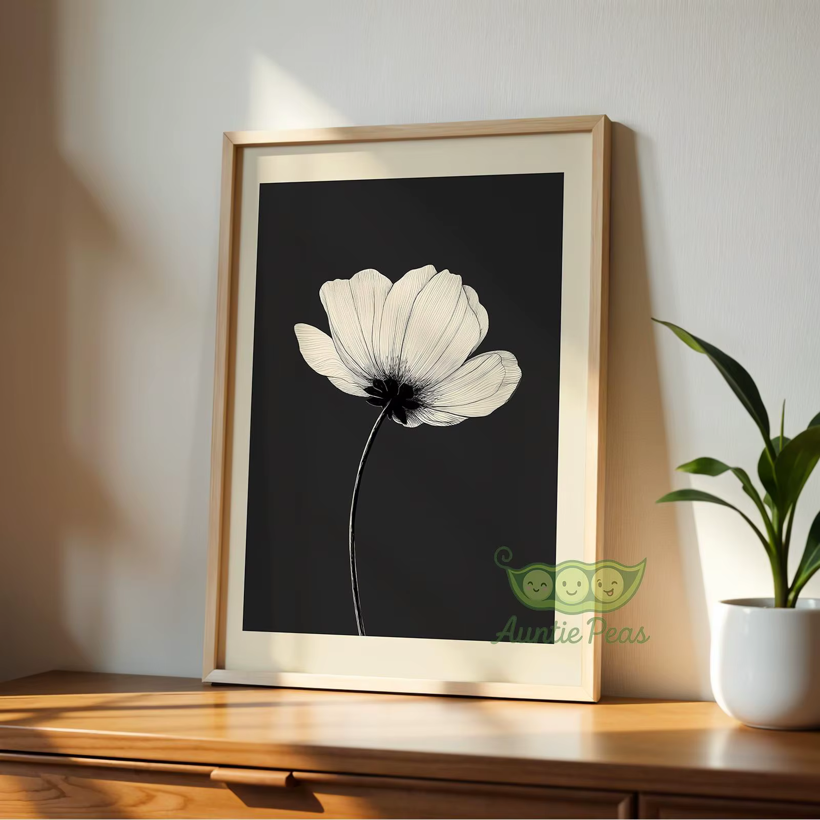 Lot de 3 tableaux muraux floraux noirs et beiges