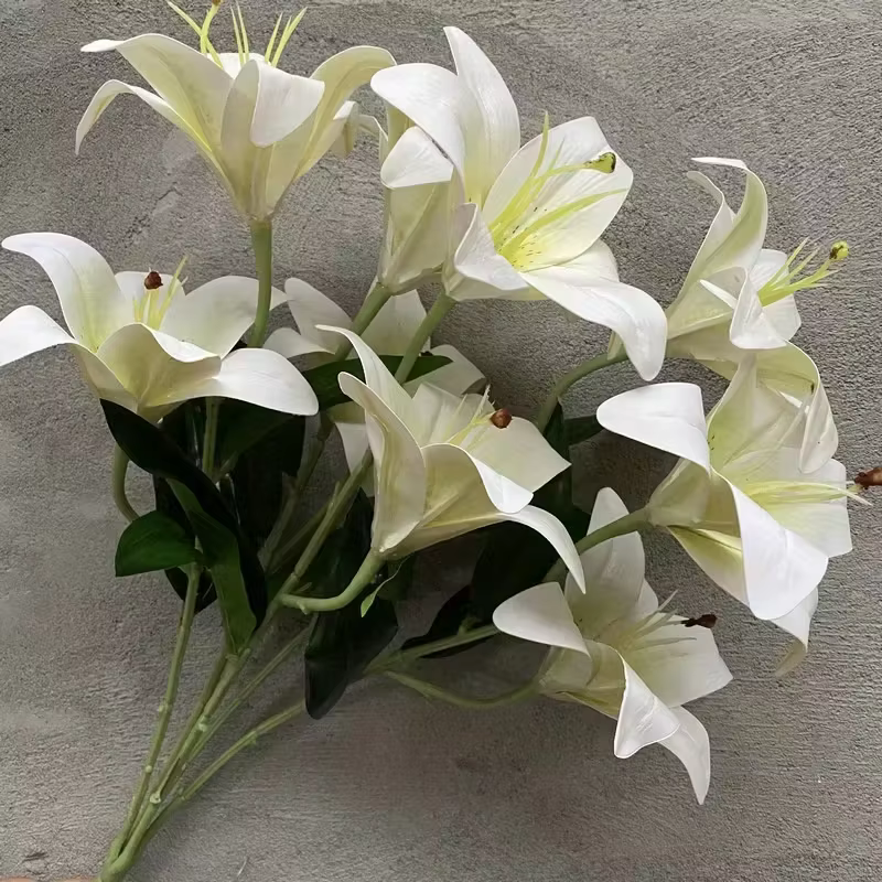 Branche de fleur artificielle de grande taille à 9 têtes
