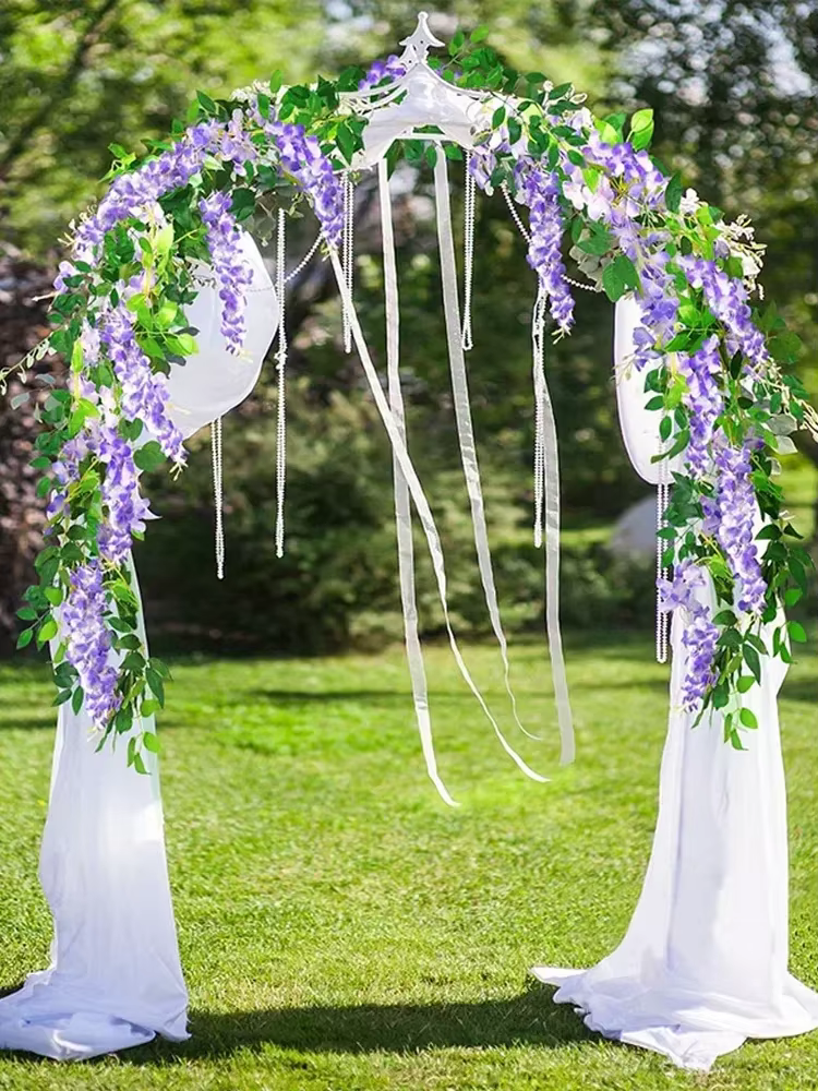 Guirlande de fleurs de glycine artificielles luxueuses