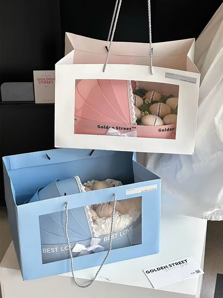 Boîte à Fleurs en Carton avec Sac