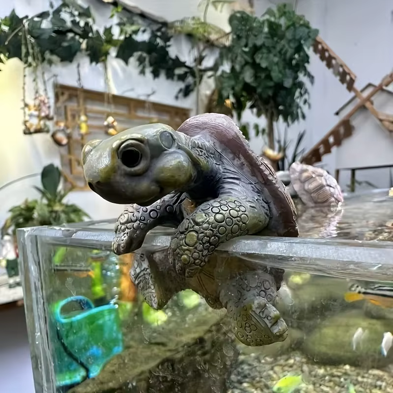 Statue de tortue de jardin pour décoration d'aquarium, accessoires pour aquarium, pour jardin extérieur, cour, piscine, décoration paysagère, 1 pièce