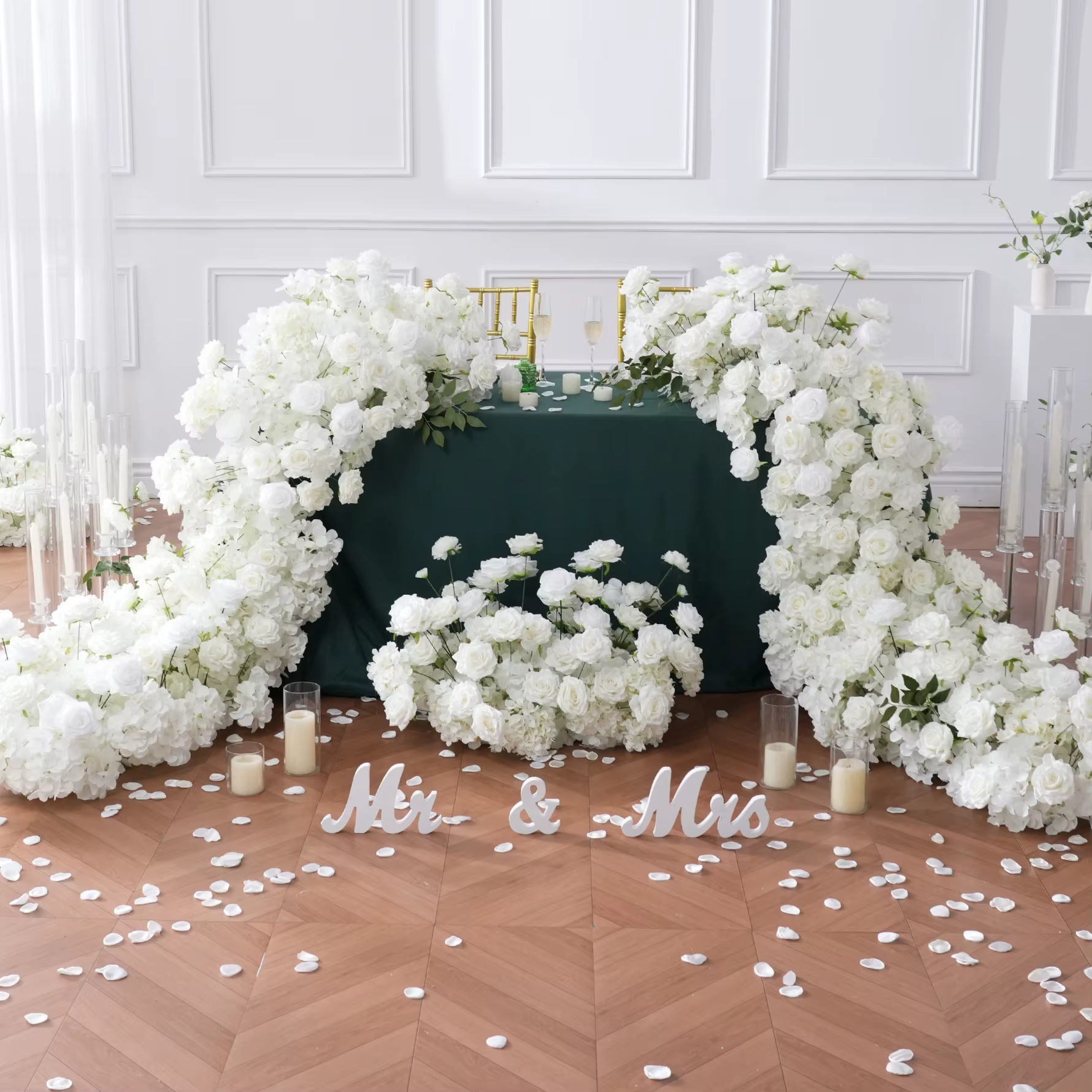 Chemin de Table hortensia Rose blanche H8147