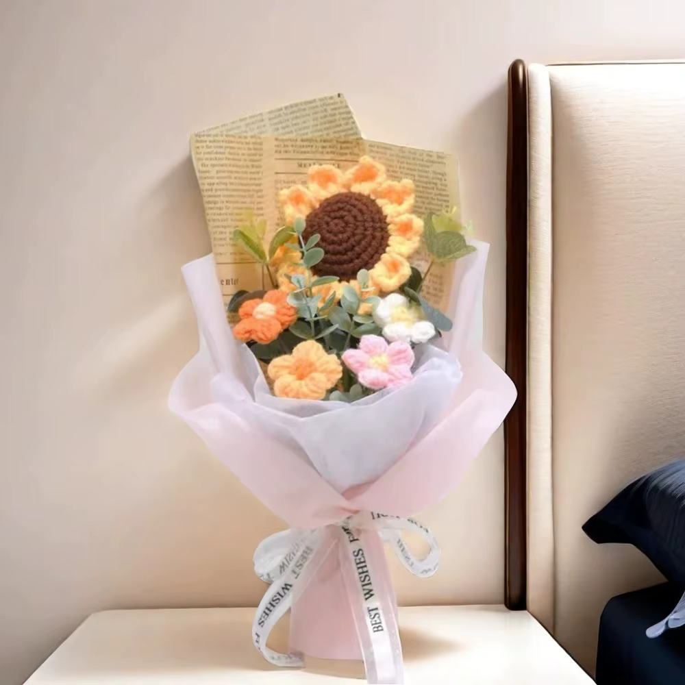 Bouquet de fleurs artificielles au Crochet