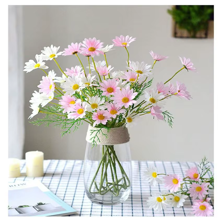 Fleurs artificielles soie Daisy pas cher Bouquet de mariée Festival Accueil mariage jardin Table Decorati bricolage cadeaux scène plante accessoires