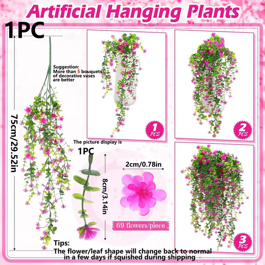 Plantes artificielles en plastique Eucalyptus camélia mariage noël extérieur jardin maison