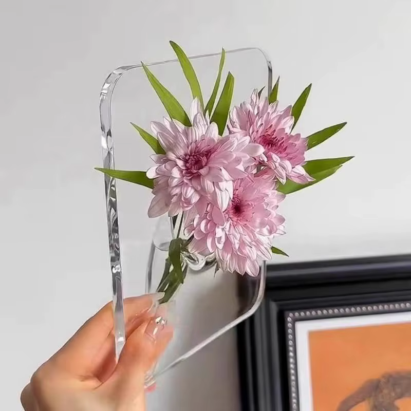 ㈃ Vase à fleurs en acrylique transparent