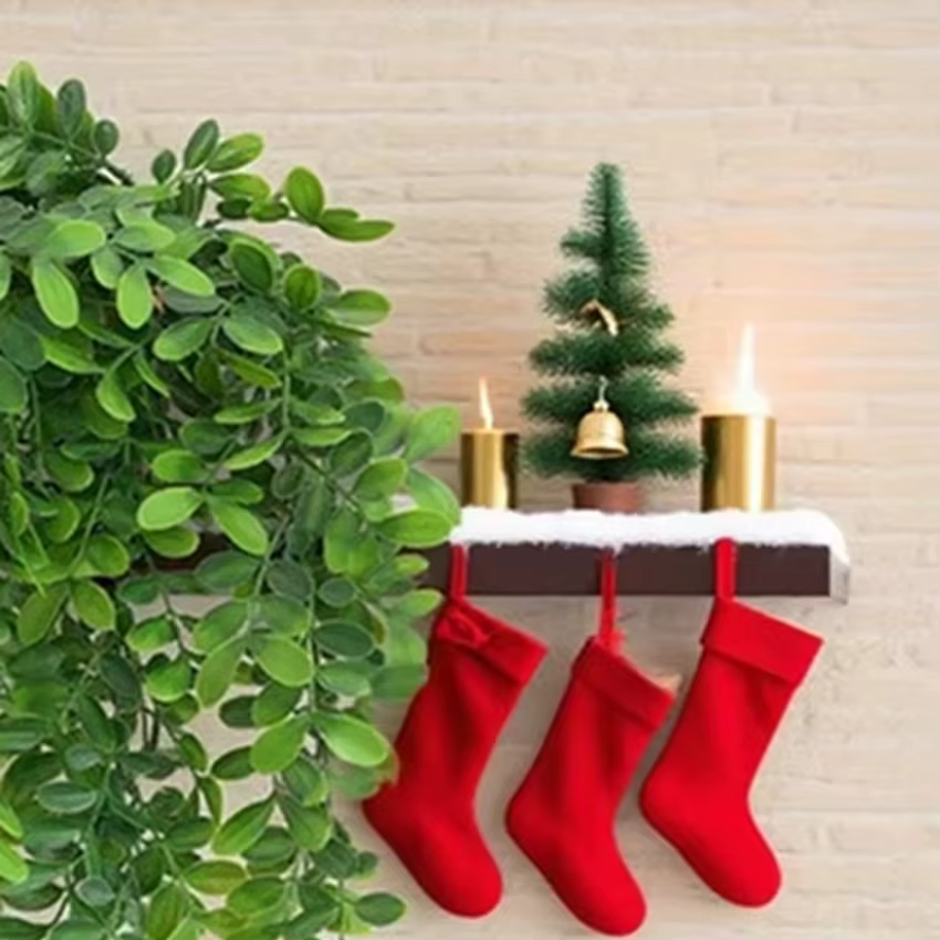 5Pcs Artificielle Ivy Plantes Feuille De Mariage En Plein Air De Noël Maison Chambre Décor UV Protection Balcon Jardin Arche Mur Tenture Couronnes