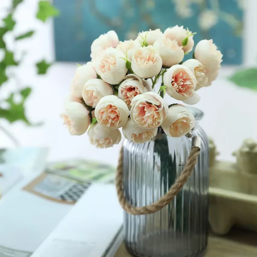 Bouquet de thé Rose artificielle nordique