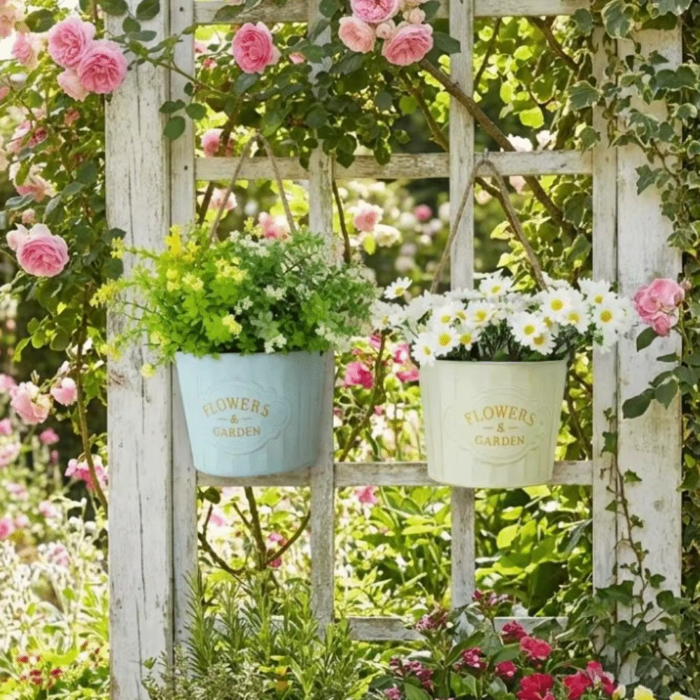 Pot de fleurs suspendu semi-rond