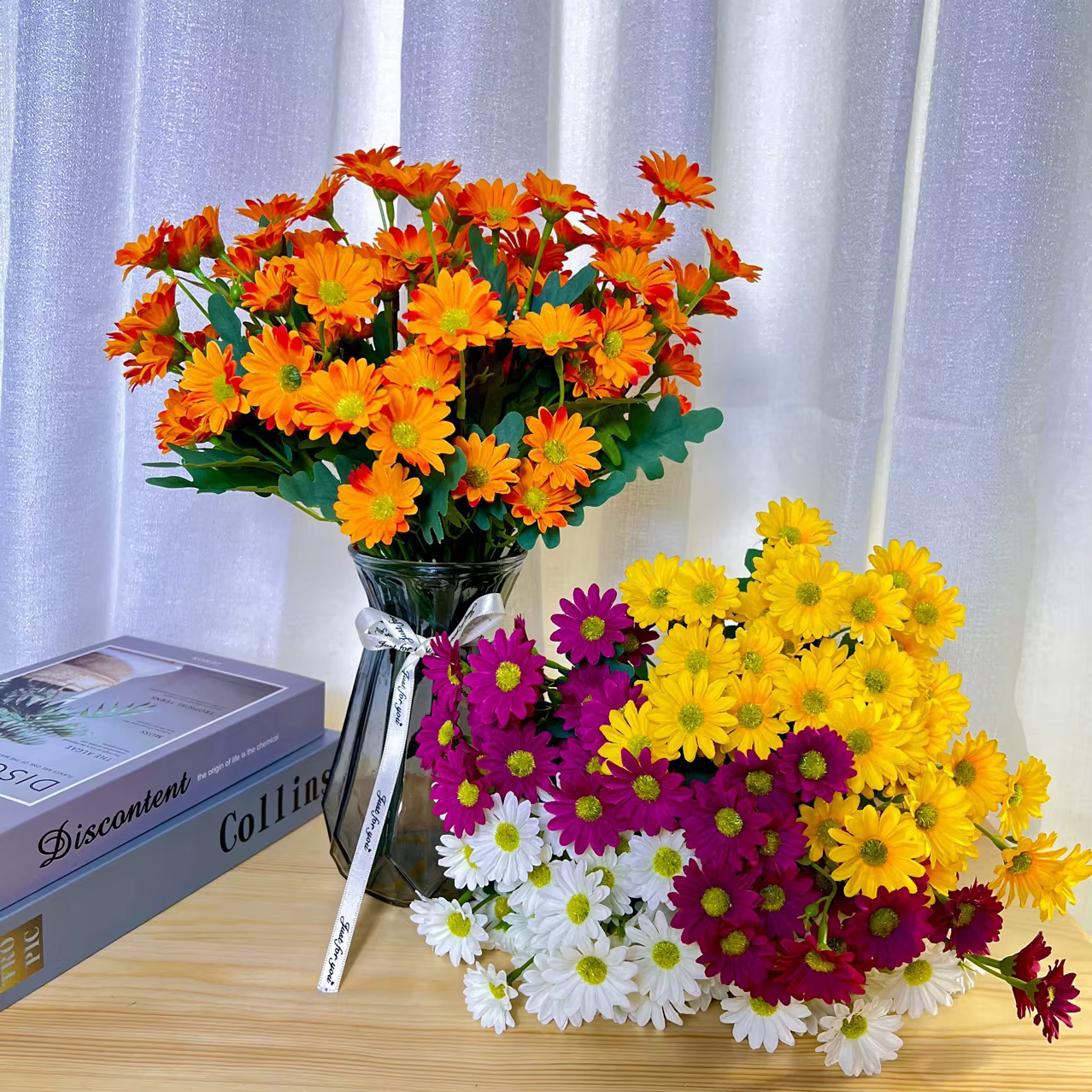 21 têtes de tournesols petites pâquerettes Bouquets de camomille matériaux de décoration de mariage
