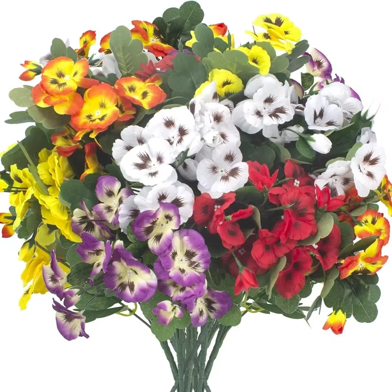 Bouquet de fleurs d'orchidée papillon violet artificiel 30cm