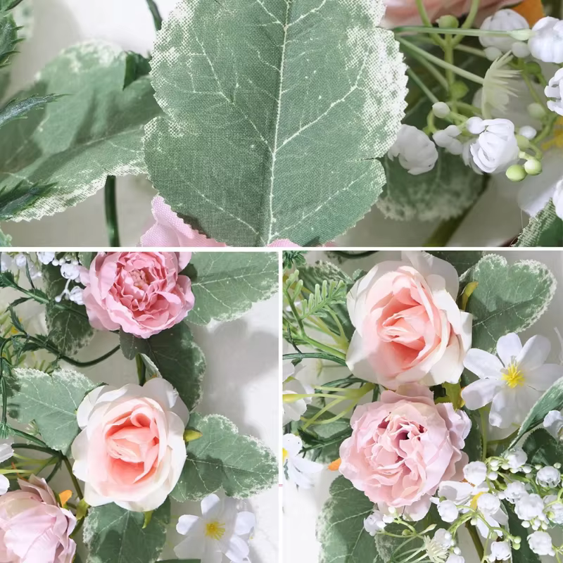 Guirlande de fleurs artificielles roses 175 cm