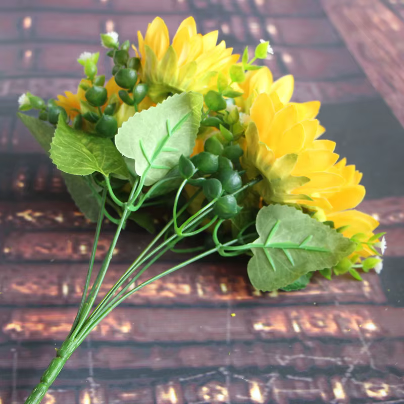 Bouquet de tournesol en soie pour décoration de la maison