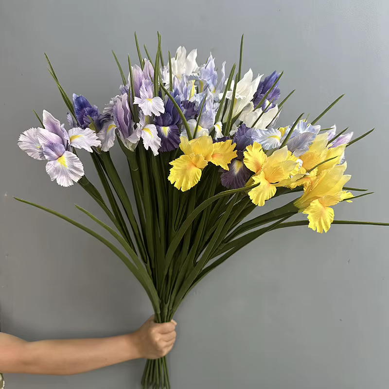 Fleurs d'iris artificielles en soie