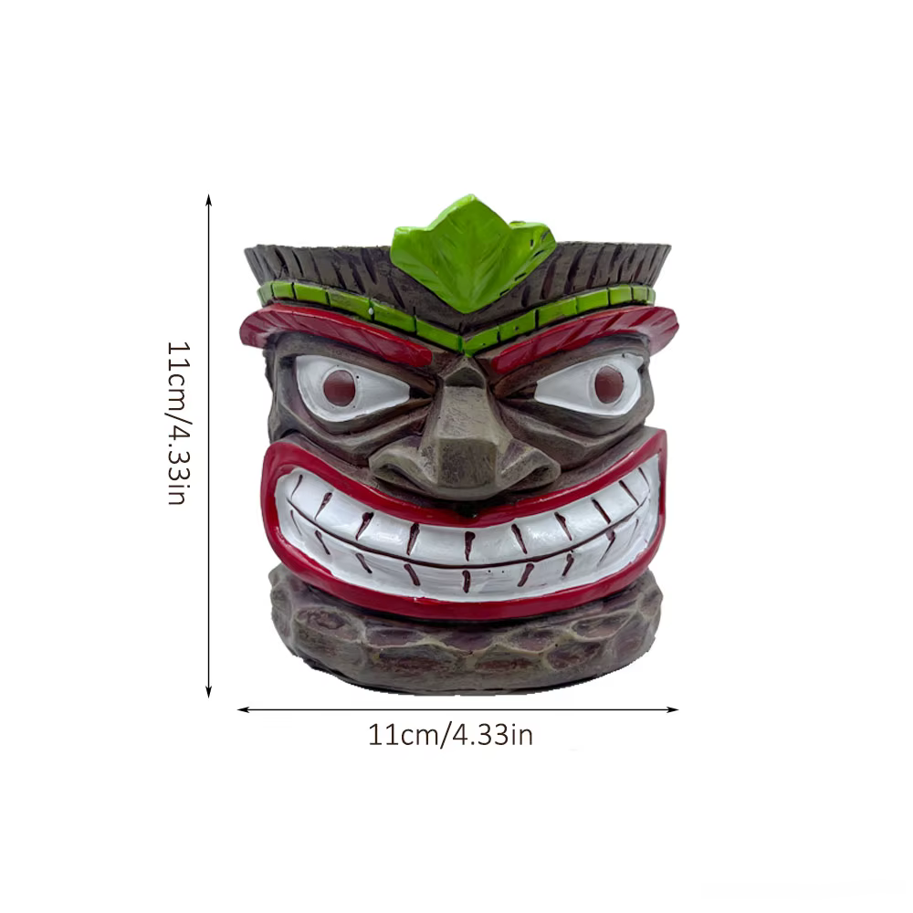 Pot de fleurs d'intérieur amusant en forme de tête de Tiki, pot à succulentes humoristique, adorable pot de fleurs de l'île de Pâques, pot de fleurs en résine au visage distinctif