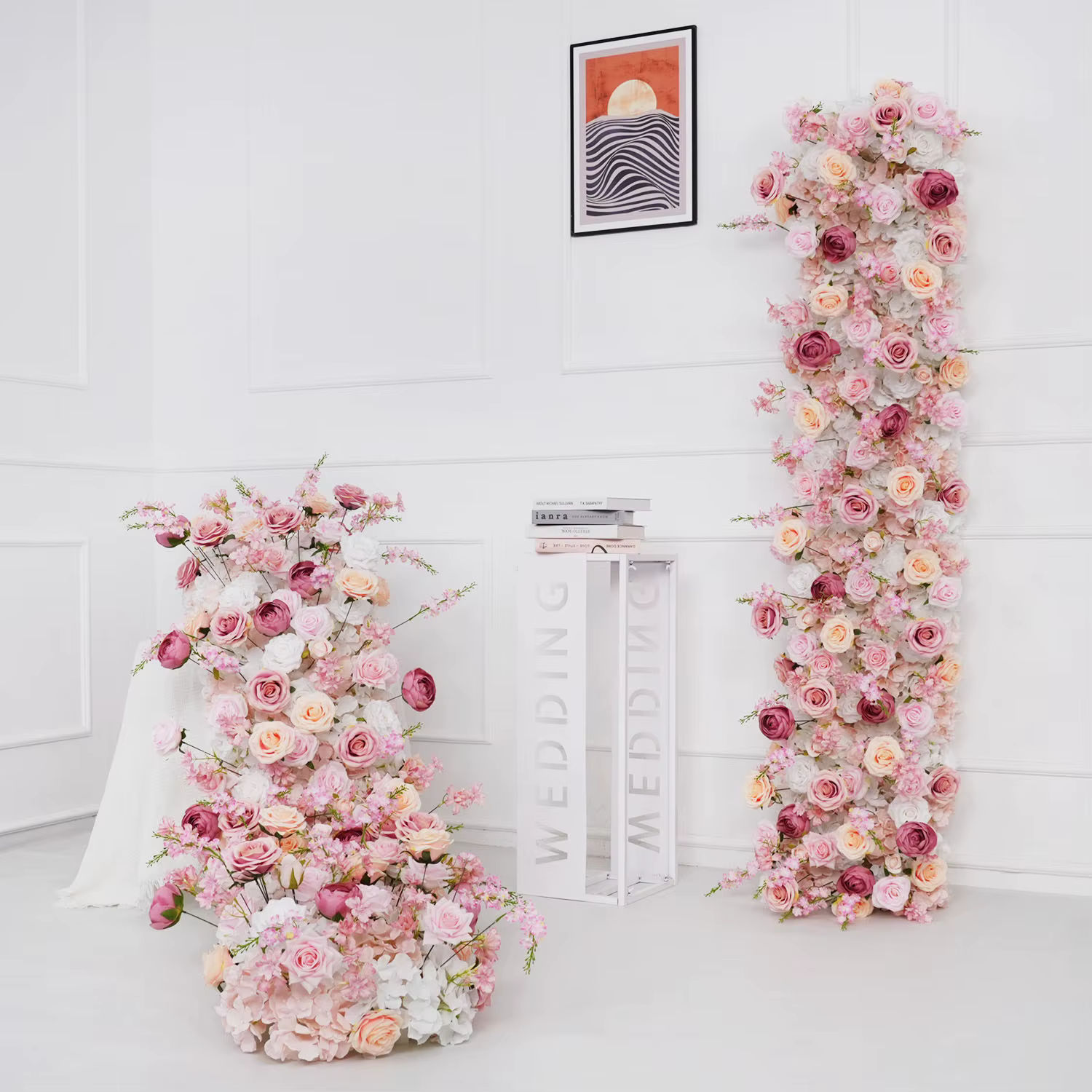 Uflower 100/200 cm luxe Rose fleur artificielle rangée Table pièce maîtresse fleurs de mariage toile de fond mur Arches décor fête florale