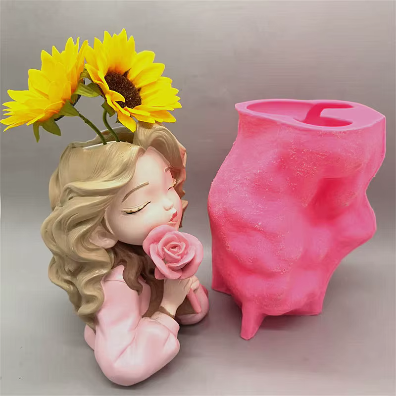 Moule en silicone pour pot de fleurs en forme de rose