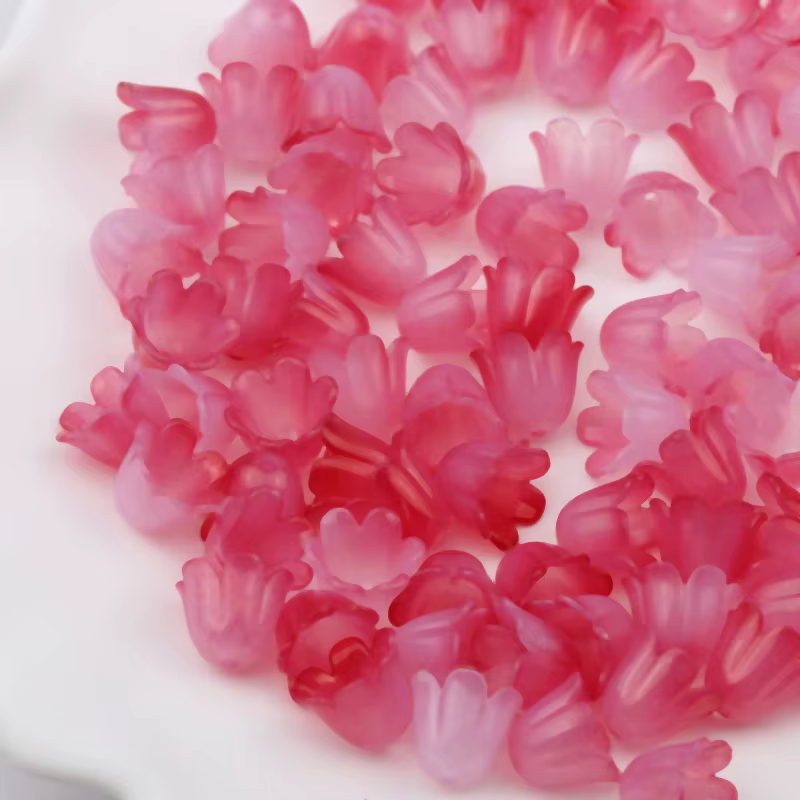 Perles de Verre Colorées en Forme de Fleur de Bellflower pour Bijoux, Accessoires de Bricolage, Faits à la Main, Trompent, 100 Pièces