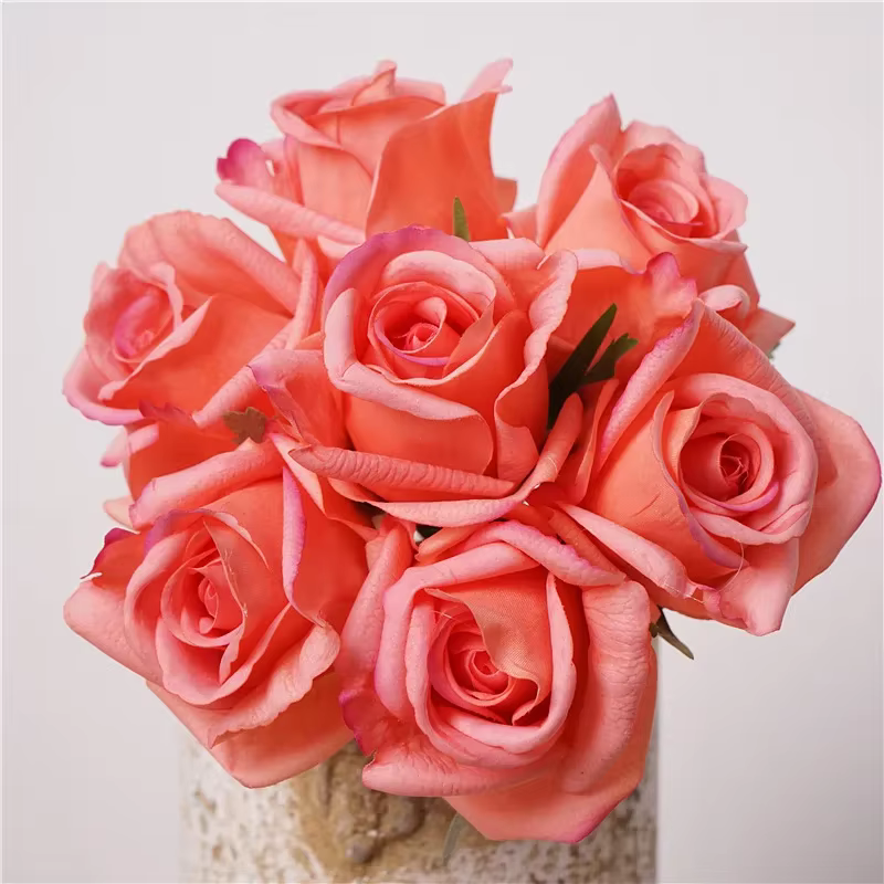 Bouquet de Roses Artificielles Hydratantes au Toucher Réel