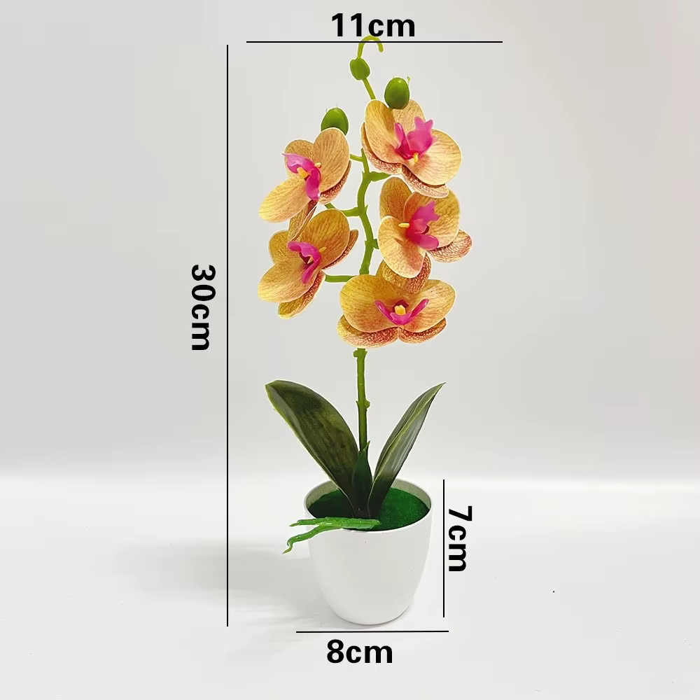 Orchidée artificielle rose en pot