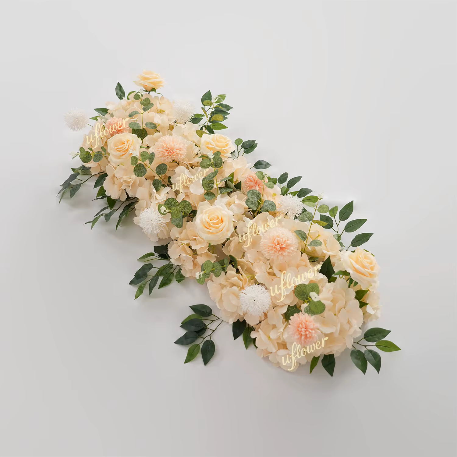 Uflower 50/100 cm artificielle Rose pivoine fleur rangée mariage toile de fond arc décor fête scène Table pièce maîtresse Arrangement Floral