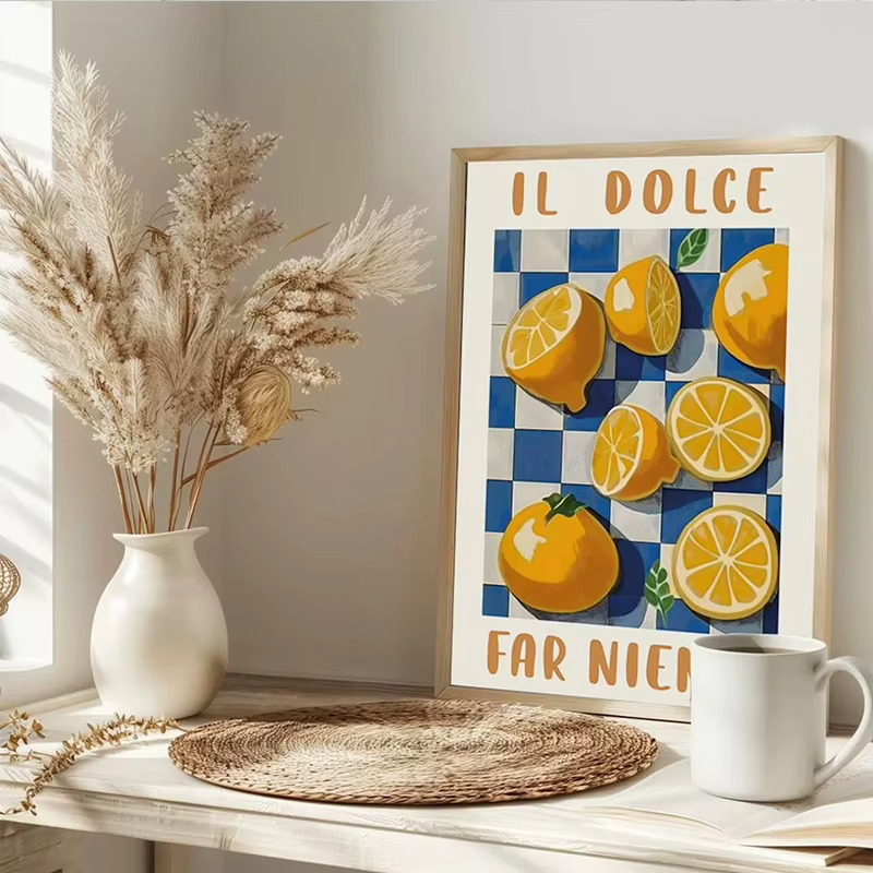 Paysages italiens citron arbre imprime affiche moderne Cottagecore toile peinture photo pour printemps mur Art décor à la maison murale