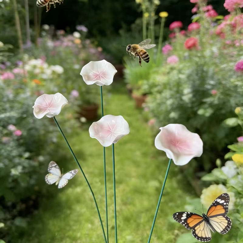 2 mangeoires à fleurs en céramique pour abeilles