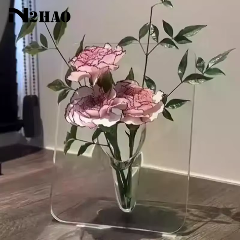 Vase à fleurs en acrylique transparent