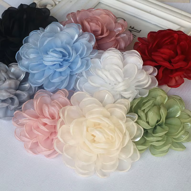 Grande fleur en gaze d'organza pour bricolage