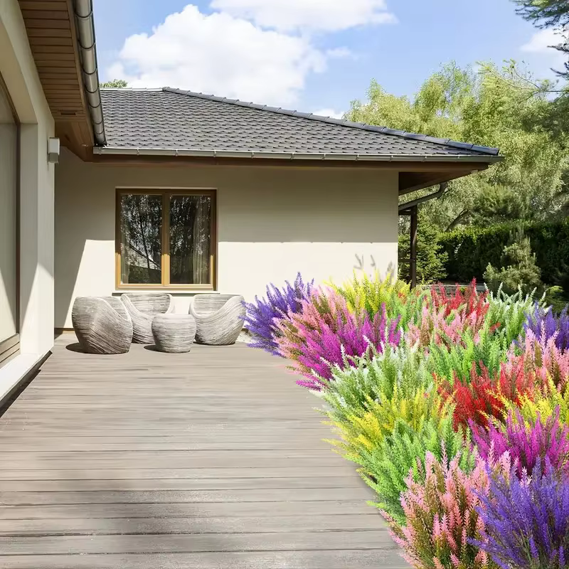 Fleurs artificielles de lavande résistantes aux UV pour l'extérieur