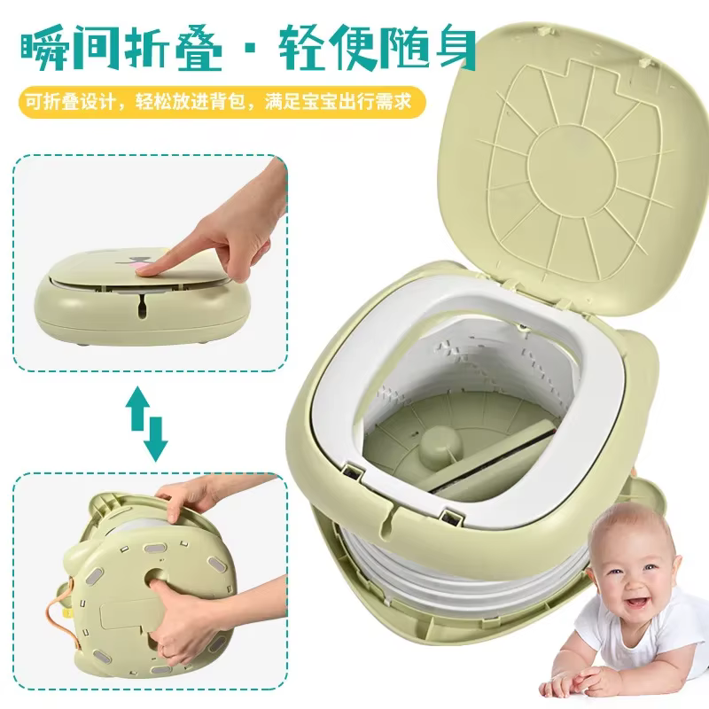 Pot portable pliable de voyage pour tout-petits, toilettes d'entraînement pour voiture, camping, salle de bain intérieure et extérieure pour bébés et enfants