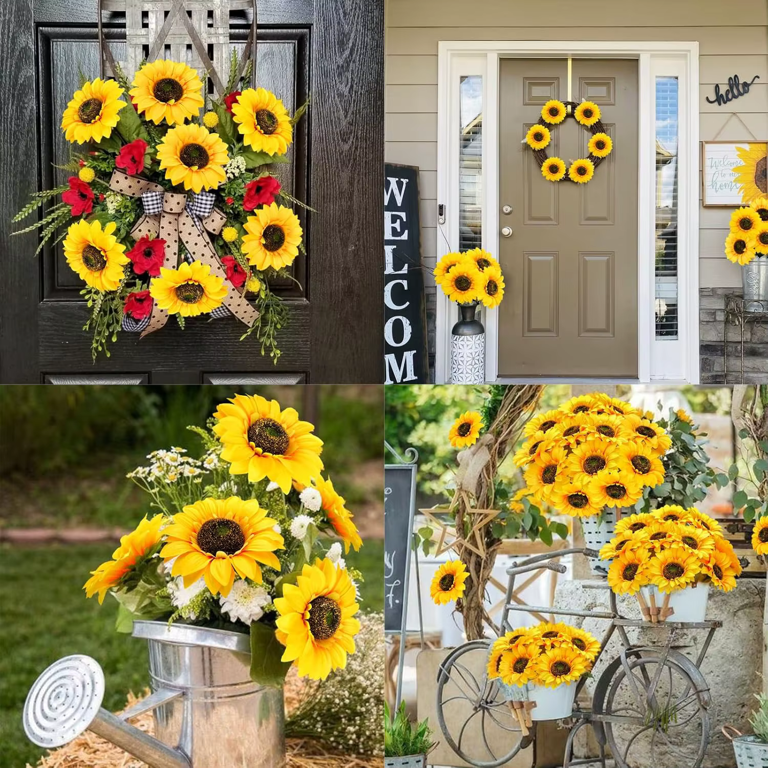 Fleur Artificielle Tournesol Printemps Maison Chambre Jardin Décoration Stamine Mariage Gerbera Salon Table Scène Fête des Mères Cadeaux DIY