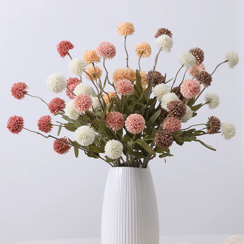 Pissenlit fleurs artificielles décoration de mariage 5 têtes fausses