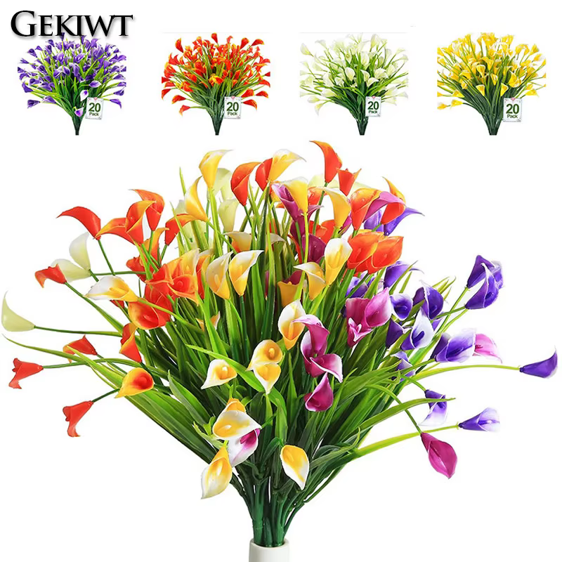 Lot de petites fleurs artificielles