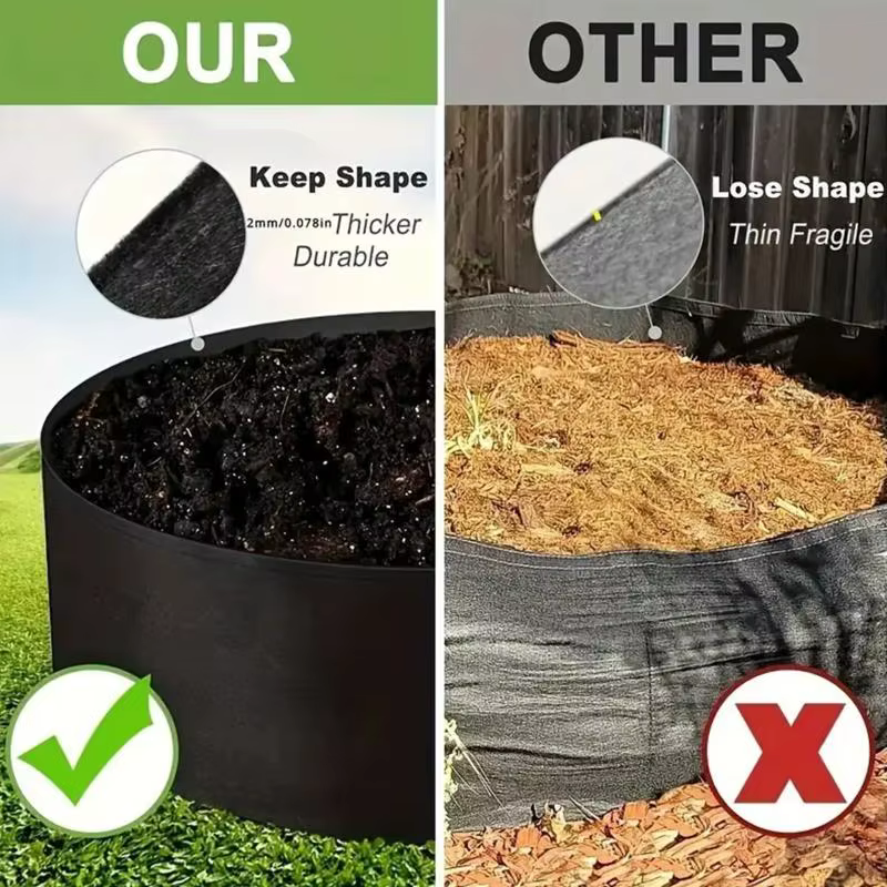 Pot de culture en tissu respirant - Sac de plantation robuste pour l'aération des racines - Jardinière réutilisable pour légumes pour jardin et terrasse