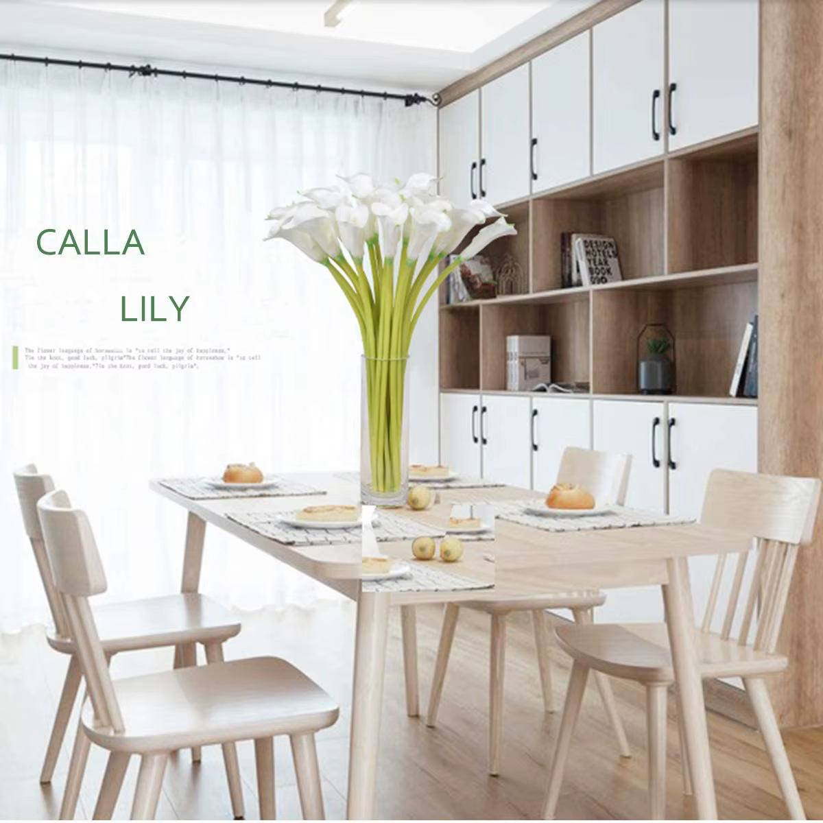 Grandes fleurs artificielles de calla blanches de 25 pouces