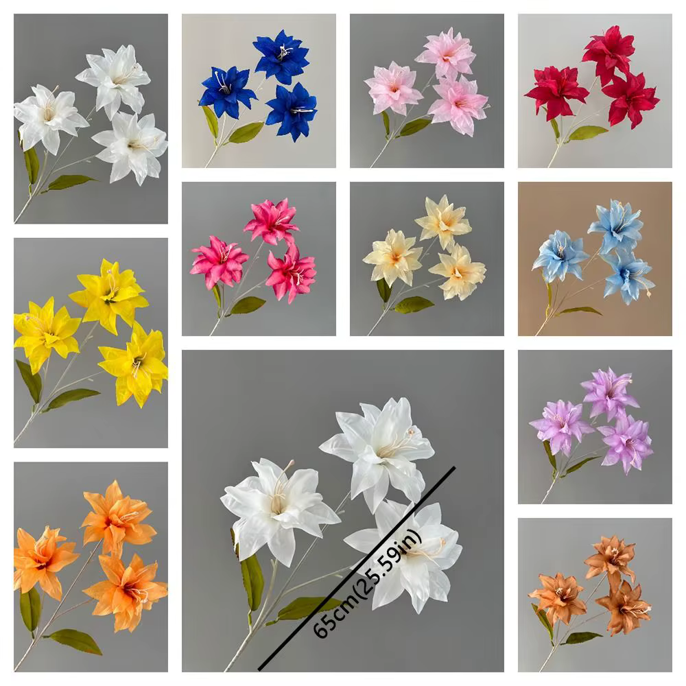 Branche de fleurs artificielles à 3 têtes