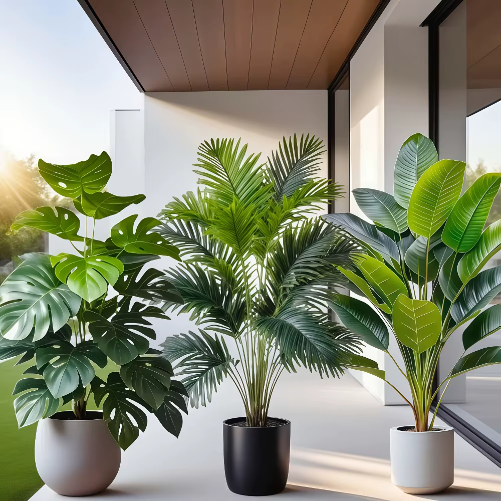 Grande plante artificielle de palmier Areca avec 36 feuilles
