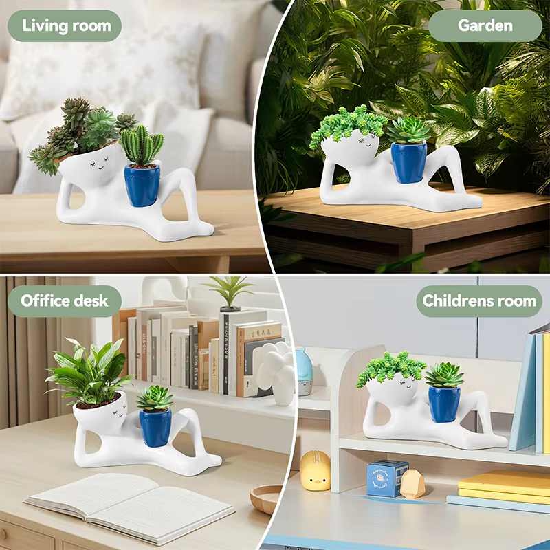 Nouvelles créations artisanales pour petits artisans : Ornement de pot de fleurs pour plantes succulentes vertes