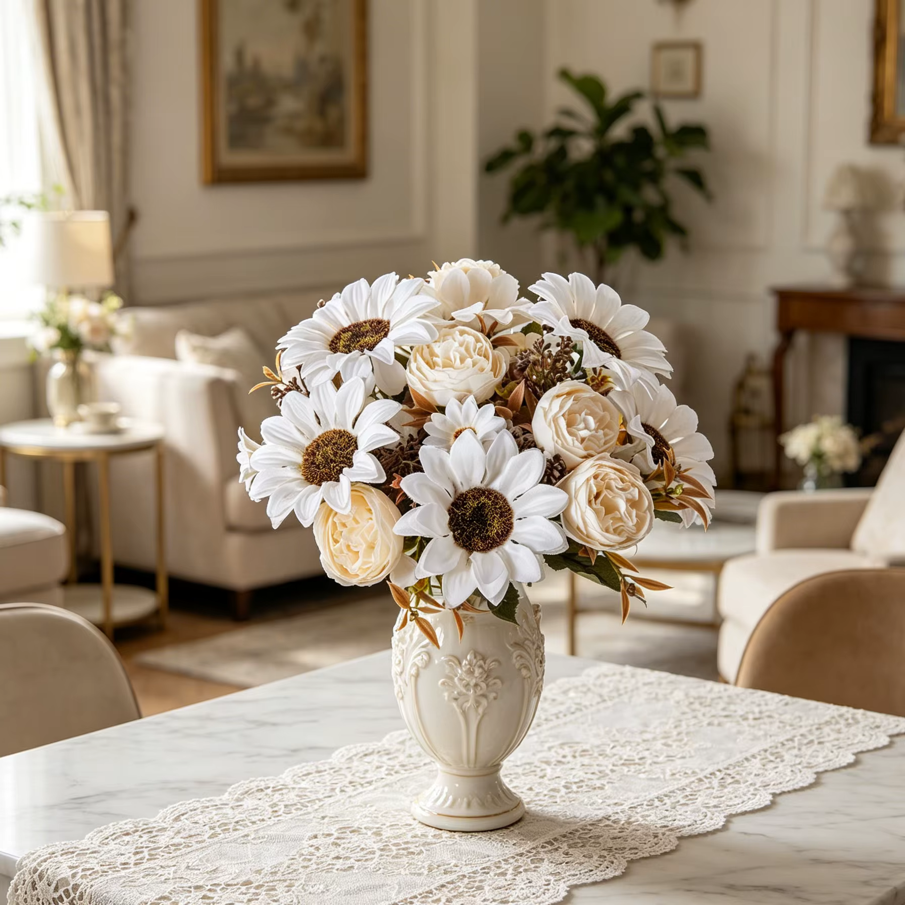 Fleurs artificielles en soie
