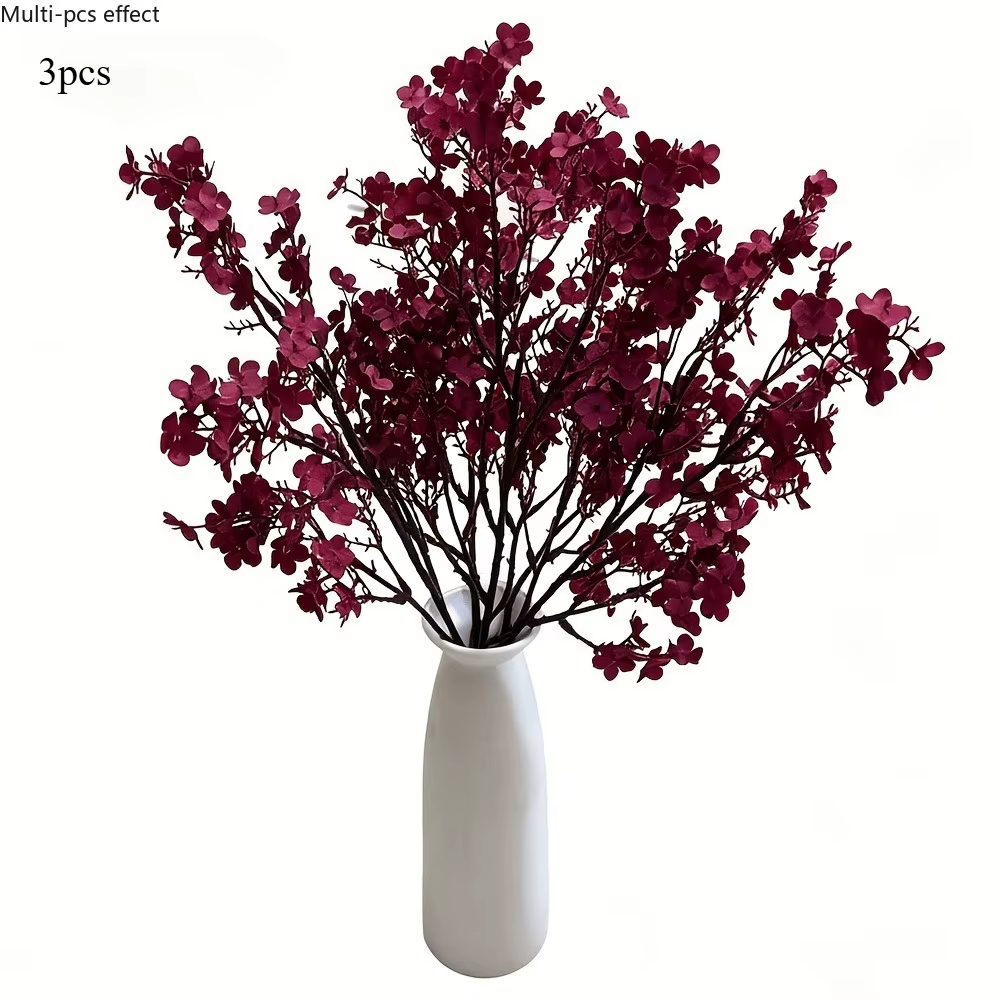 Bouquets de fleurs artificielles luxueux en tissu bordeaux pour mariages élégants