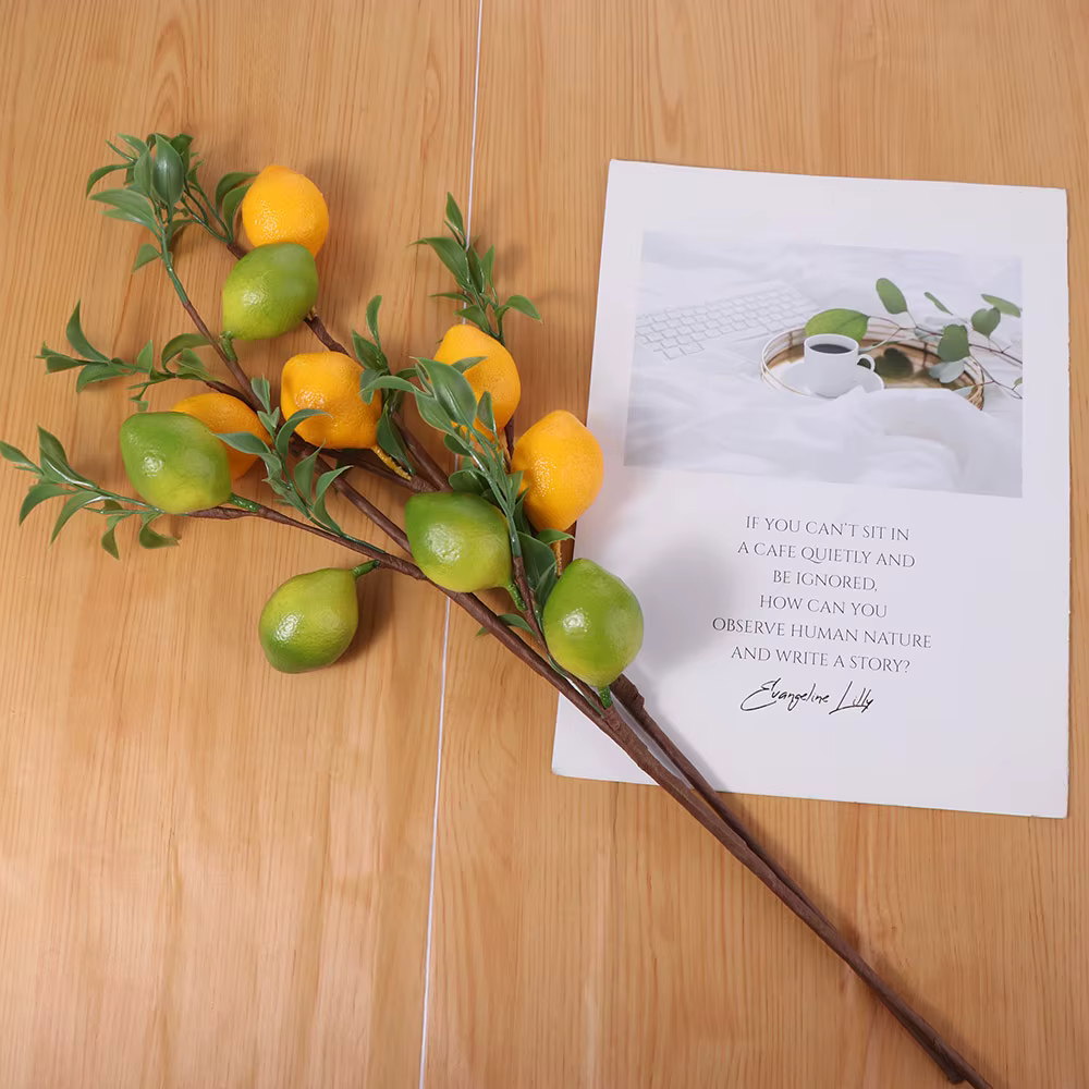 Branche de citron artificielle en plastique