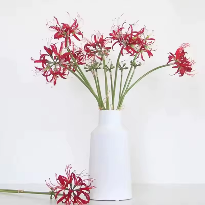 Fleurs artificielles en soie de lys d'araignée rouge