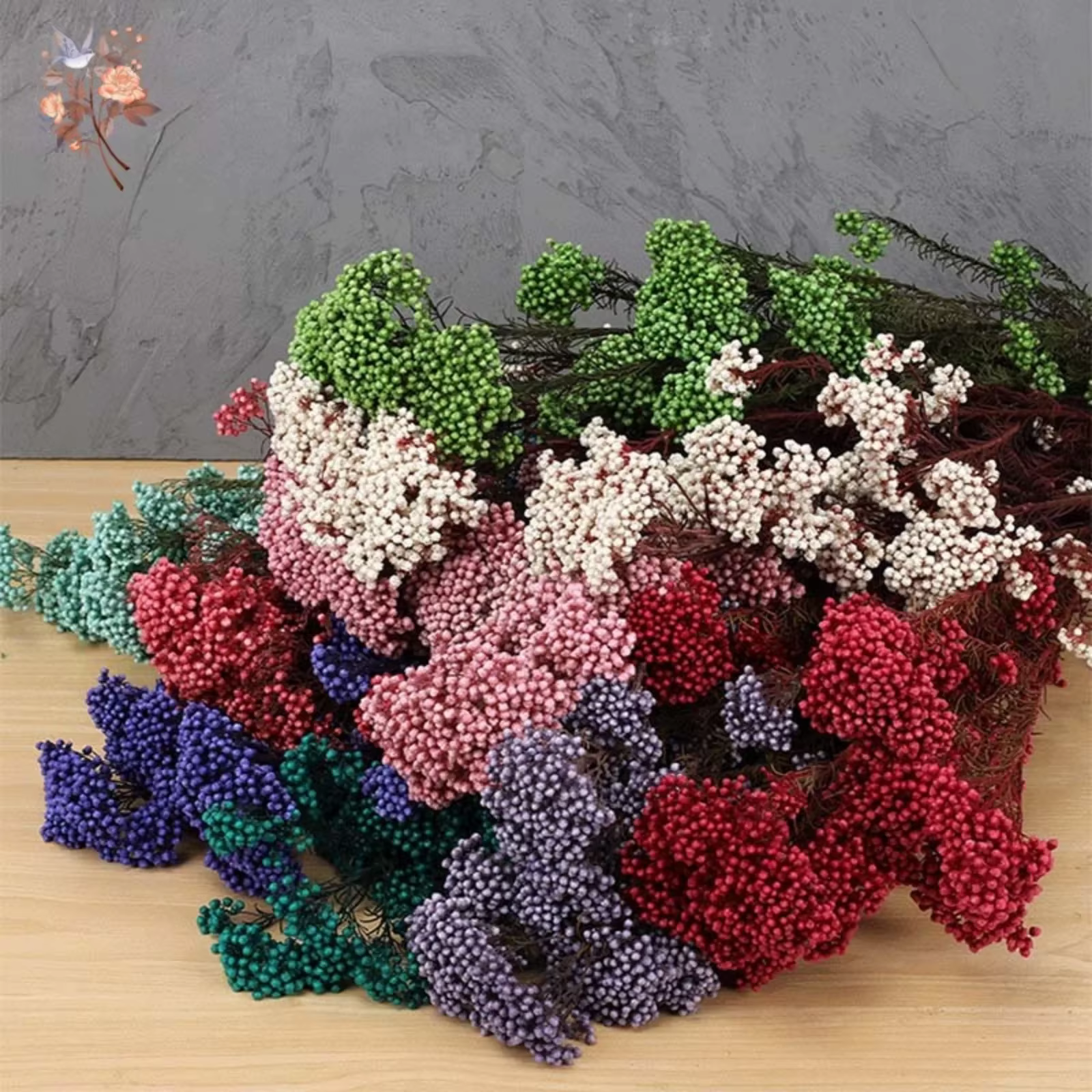 Bouquet de fleurs de riz éternel séchées naturelles