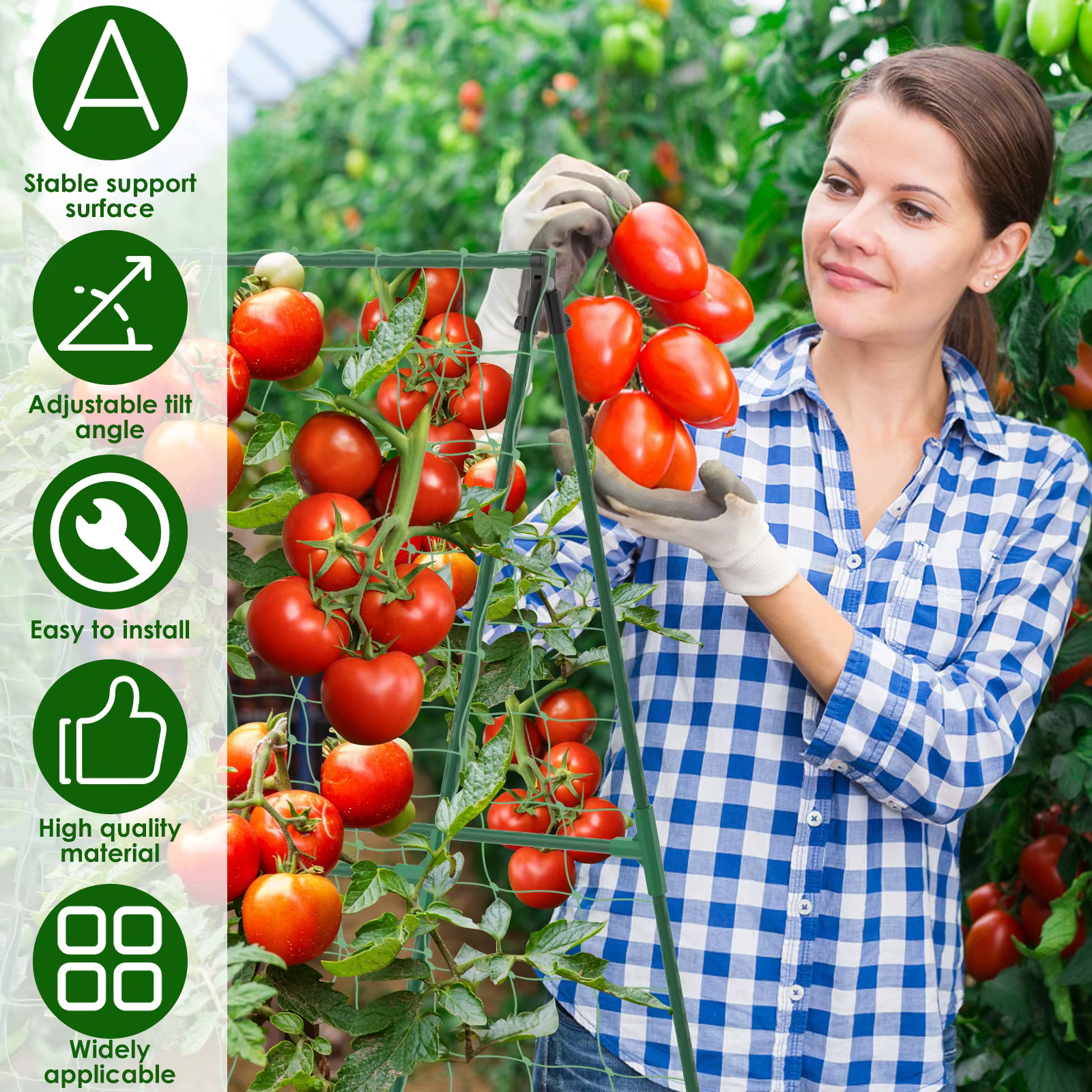Treillis de jardin en forme de A pour concombres